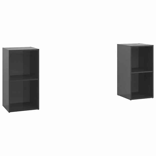 vidaXL TV skříňky 2 ks šedé vysoký lesk 72x35x36,5 cm kompozitní dřevo