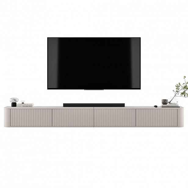 Meble Lindner TV stolek Aurora, sada 2 kusů, matný kašmír, 280 cm