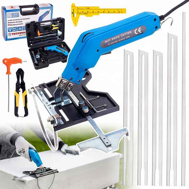 Nůž Na Řezání Polystyrénu 250W 5x Čepel Vyřezávač Boniarka Drážkovačka