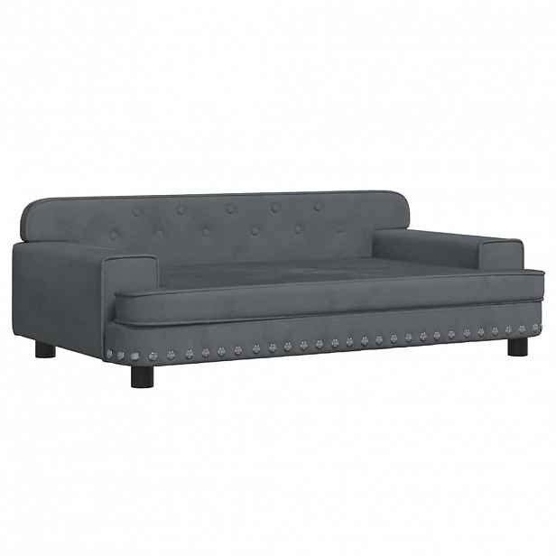 vidaXL Pelíšek pro psy tmavě šedý 90 x 53 x 30 cm samet