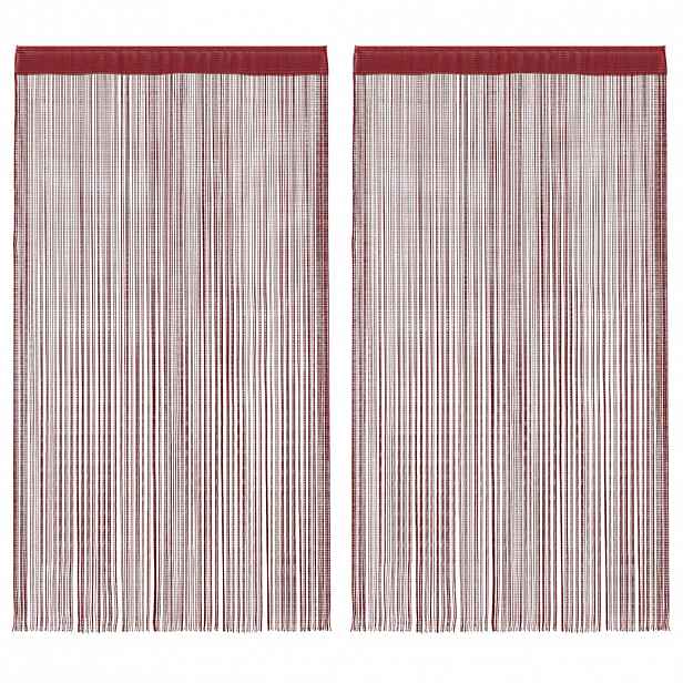 vidaXL Provázkové záclony, 2 ks, 100x250 cm, vínová