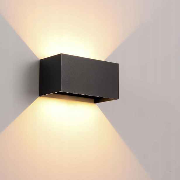 Lampa Nástěnná Led Moderní Horní Spodní Nástěnná Černá 24W Teplé světlo
