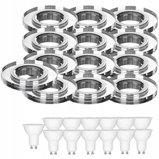 13 x Pevná Skleněná Stropní Lampa Halogenové Svítidlo Led Žárovky 1.5W