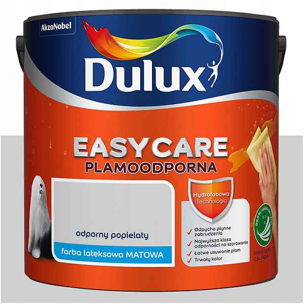 Barva na stěny stropu odolná proti skvrnám Dulux Easycare Odolná popelavá 2,5L