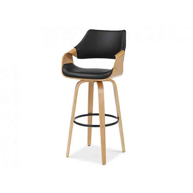 Designová barová židle NENET - dub / černá