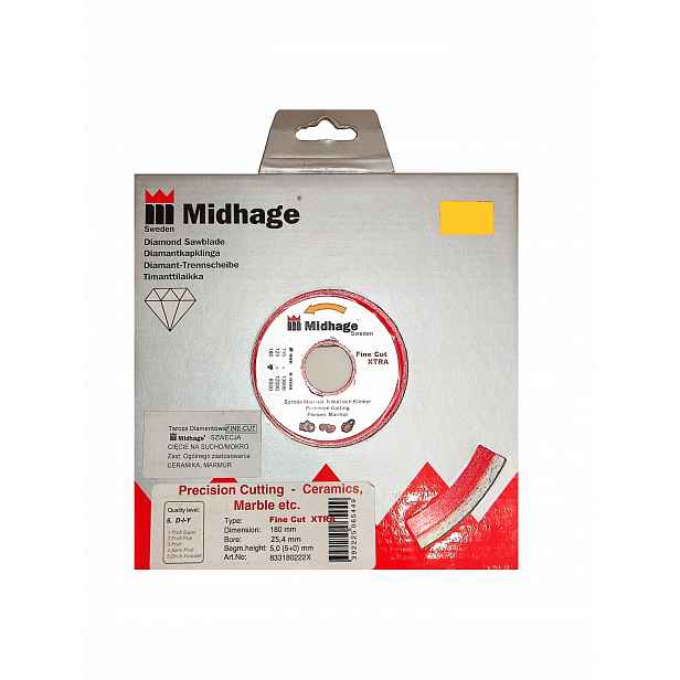 Diamantový Kotouč pro keramiku 180x5x25,4 Midhage