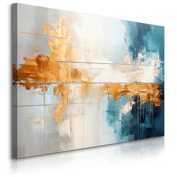 Muralo OBRAZ NA PLÁTNĚ Abstrakce Moderní Vzor pro Obývací Pokoj 70x50cm