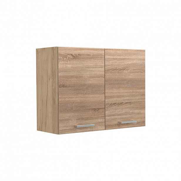 Vicco SKLENĚNÁ KUCHYŇSKÁ SKŘÍŇKA R-Line, Sonoma/Zlatý mocný dub, 80 cm