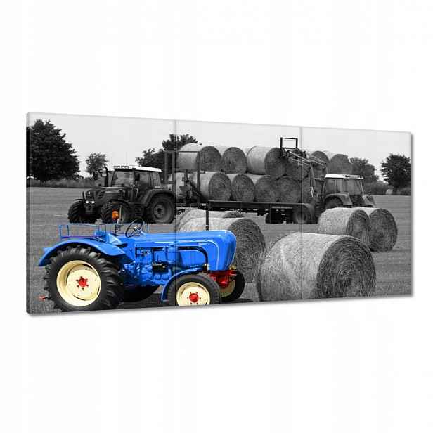 Obrazy 180x90 Sklizeň Modrý traktor