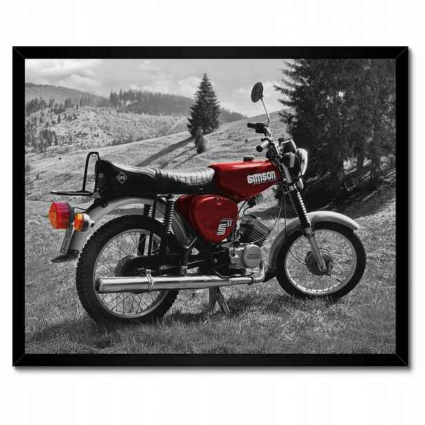 Plakáty v rámu 50x40 Červený Simson S51 E