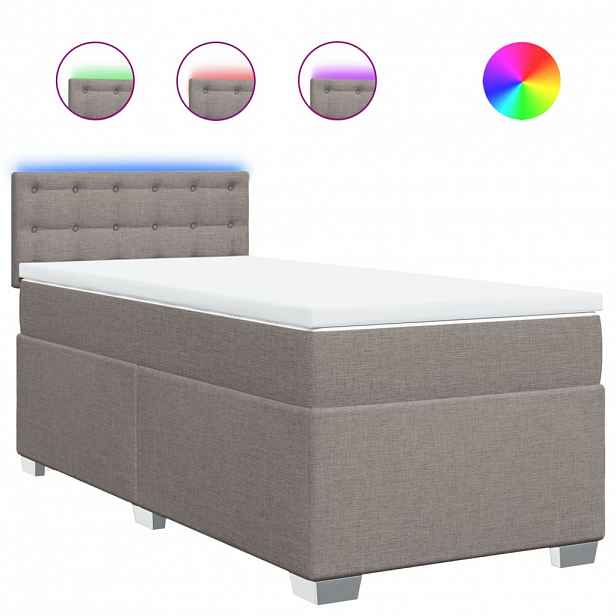 vidaXL Box spring postel s matrací taupe 90x190 cm textil