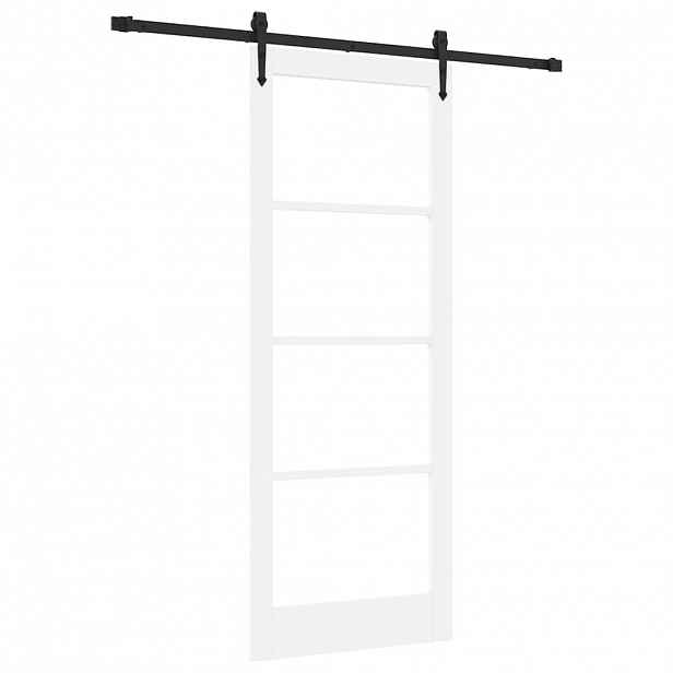vidaXL Posuvné dveře 83 x 211 cm Masivní borové dřevo a sklo Bílá