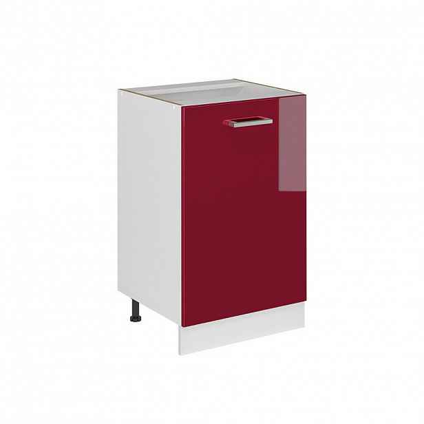 Vicco SPODNÍ SKŘÍŇKA KUCHYŇSKÉ LINKY R-Line, Červená vysoký lesk/Bílá, 50 cm bez pracovní desky