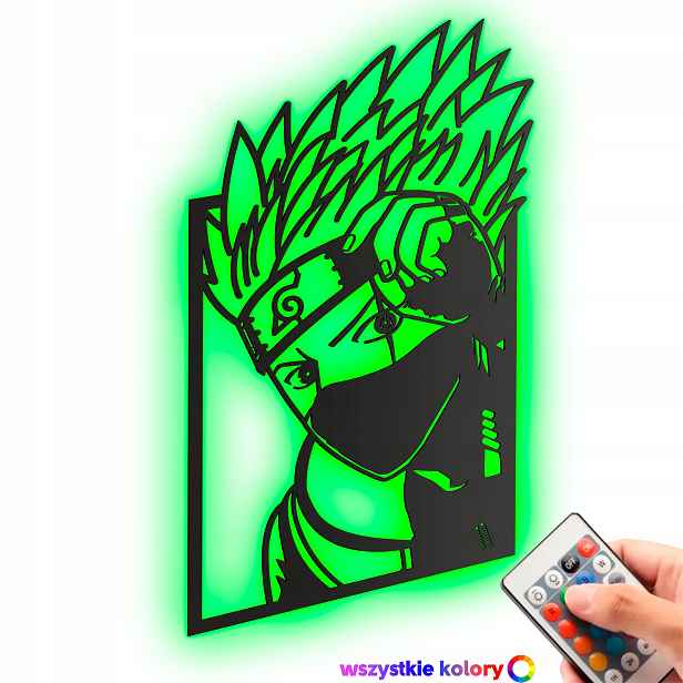 Dřevěný 3D obraz Anime Naruto Kakashi Hatake Nástěnná Noční Lampa Led