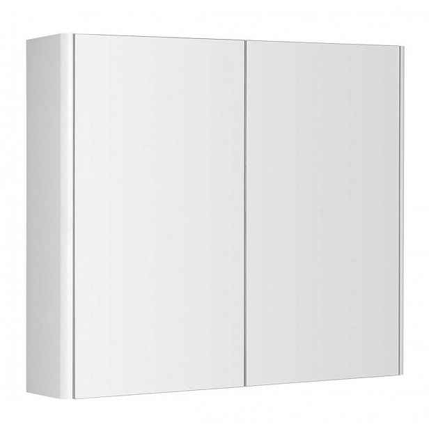 Aqualine Deneb - Zrcadlová skříňka, 80x70x18 cm, 2 dvířka, matná bílá DN080