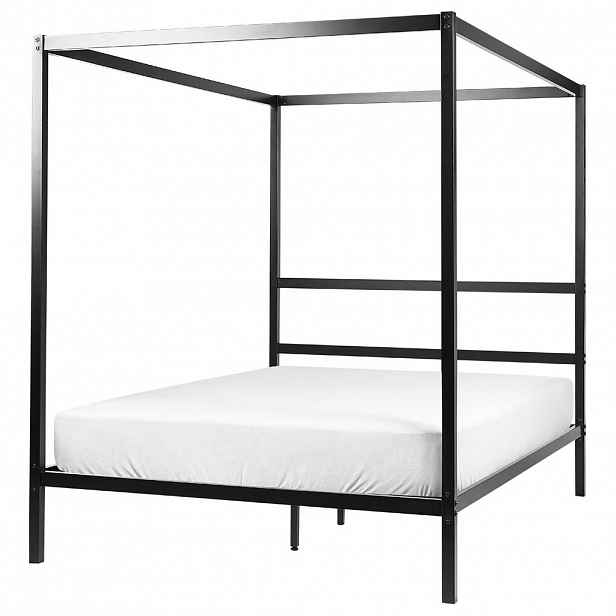 Beliani NEBESOVÁ POSTEL 140/200 cm Černá Lestards