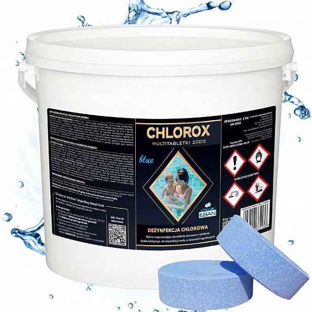 Chlorové tablety Chlorox Multi Blue 200 g Chlorová dezinfekce 3 kg Eban