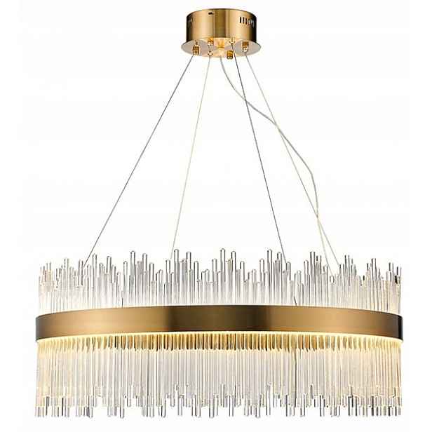 Delhi Crystal Rods Lustr 60 cm 3000K Led 35W, zlatý