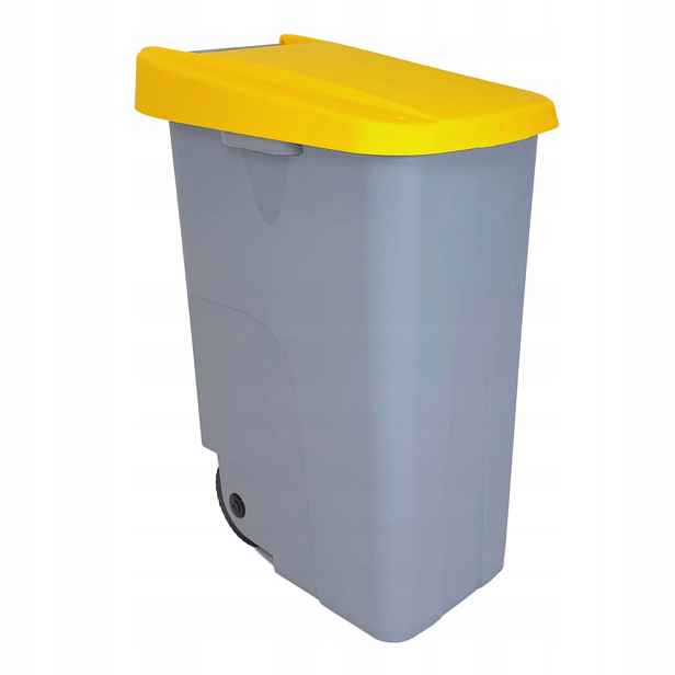 Denox odpadkový koš Reciclo na tříděný odpad 85 L, žluté víko, plastový s k