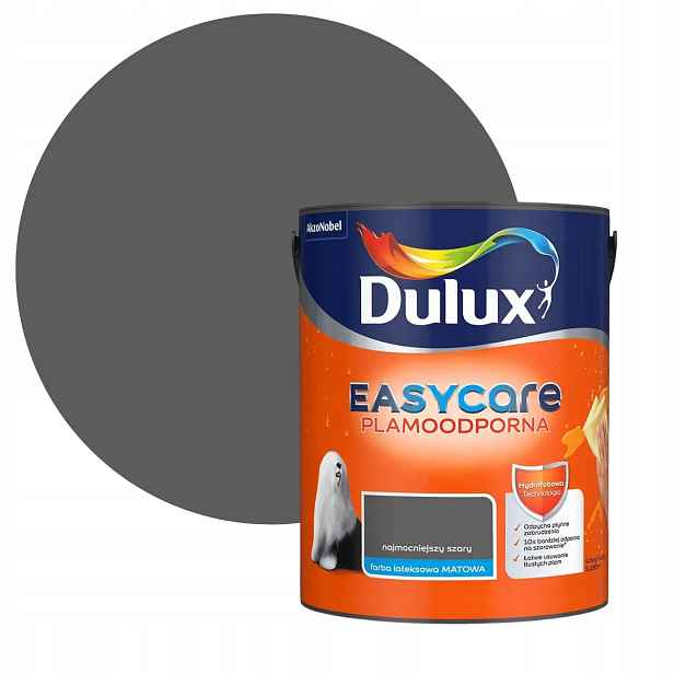 Dulux Easycare Barva Odolná Proti Skvrnám Nejsilnější šedá 5L
