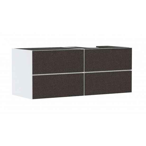 Hansgrohe Xevolos E - Umyvadlová skříňka, 137x56x55 cm, 4 zásuvky, matná bílá/textilní tmavá šedá 54239660