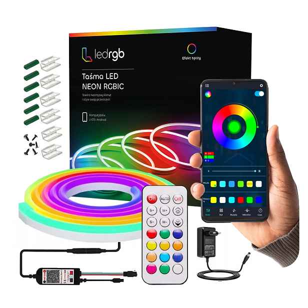 Led Pásek 3M Neon 5050 Rgbic Bluetooth Aplikace Dálkový Ovladač Duha Set 60LED/M