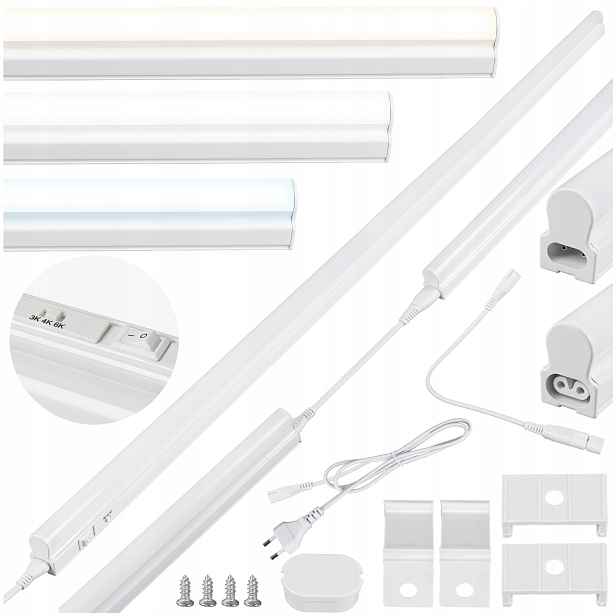 Podskříňková Led lampa kuchyňská lišta do skříně 120 cm zářivka 3 barvy 16 W