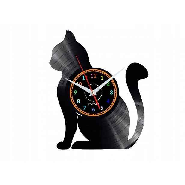 Kočka Dárek Originální dekorace do domu Hodiny z vinylové desky