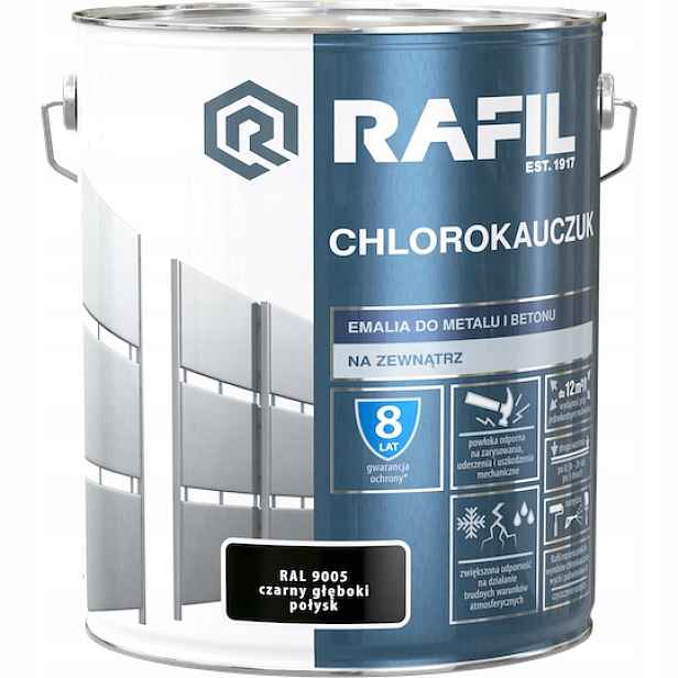 Chlorokaučuk Černý Hluboký Lesk Ral 9005 10L Rafil