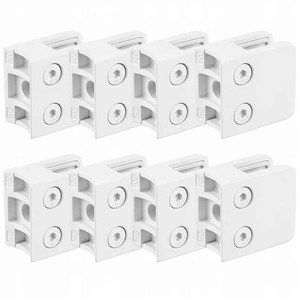 Držák na sklo 45x45 mm Bílý hladký mat Na Trubku pro skleněné zábradlí