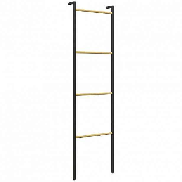 HOMCOM VĚŠÁK NA RUČNÍKY, 49 x 167,5 cm Věšák na ručníky se 4 tyčemi, ocel, černý
