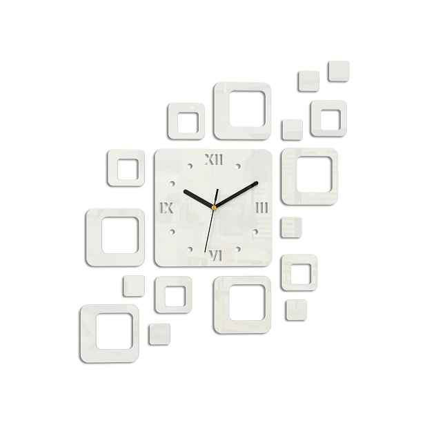 ModernClock 3D nalepovací hodiny Roman Quadrat bílé