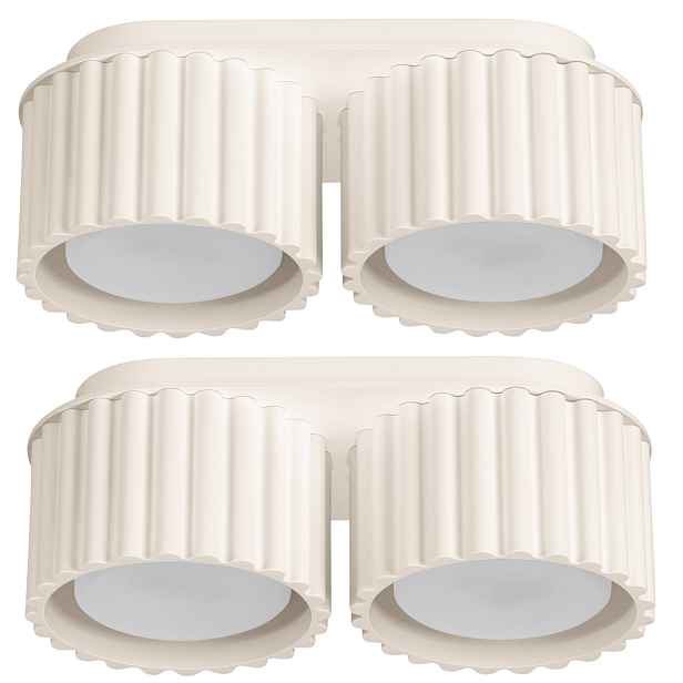 Sada 2 x Sollux Stropní Svítidlo stropní béžový oválný 21 cm 2xGX53 Aura