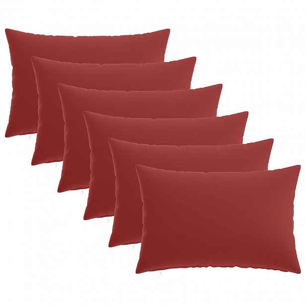 vidaXL Povlak na polštář 6 pcs HEERLEN Víno Červené 50 x 75 cm
