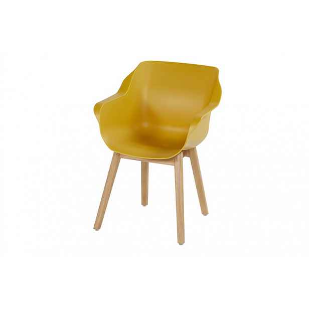 Jídelní židle Sophie Studio s teakovou podnoží, Curry Yellow HN21688272