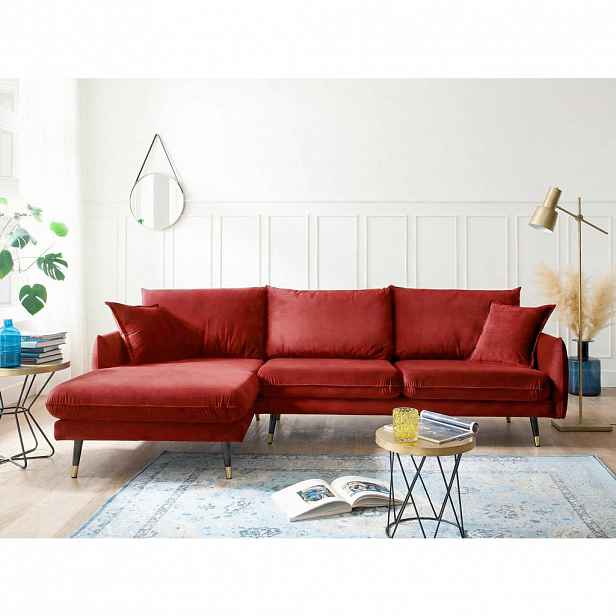 MID.YOU ROHOVÁ SEDAČKA, textil, tmavě červená