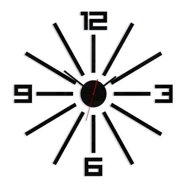 ModernClock 3D nalepovací hodiny Sheen černé