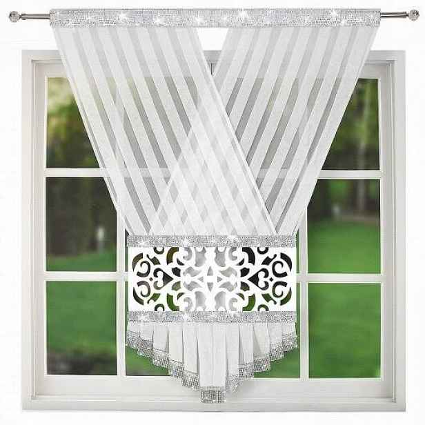 Stylový okenní panel s ozdobným ažurem Dekorace Zirkony 120x160 L409