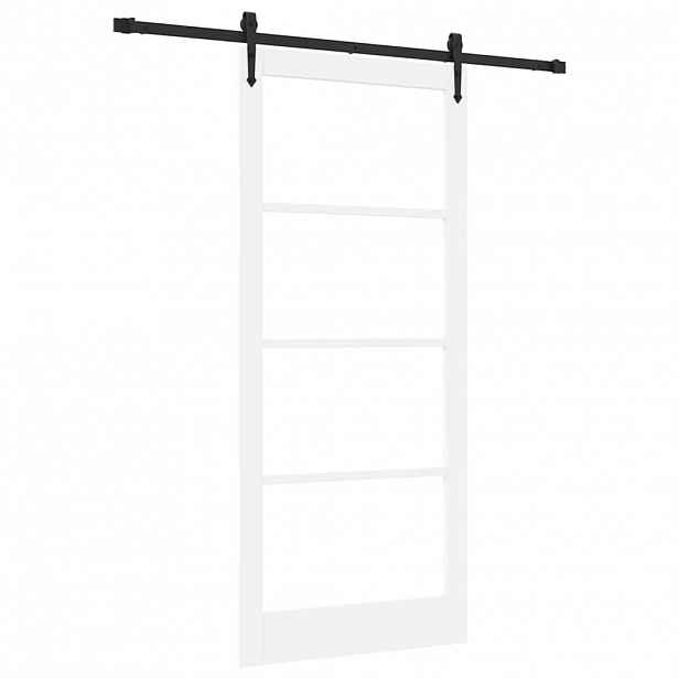 vidaXL Posuvné dveře 93 x 211 cm Masivní borové dřevo a sklo Bílá