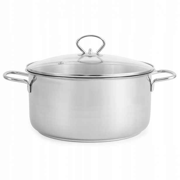Hrnec nízký nerezový 5 L 24 cm 18/0 s poklicí Indukce Italský plyn