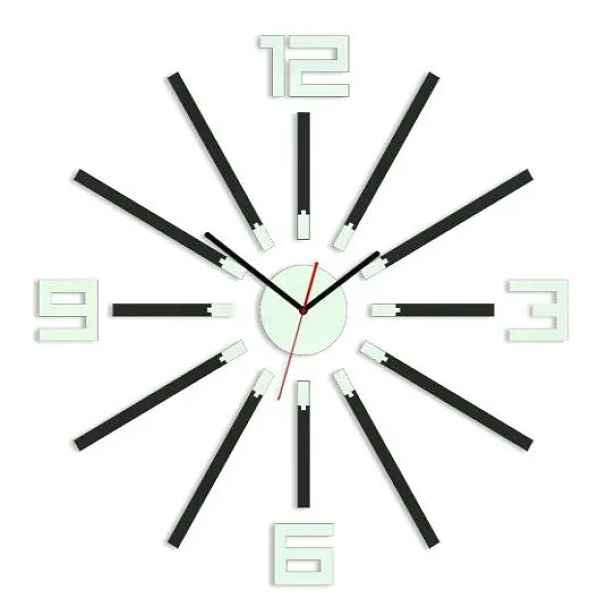 ModernClock 3D nalepovací hodiny Sheen černo-bílé