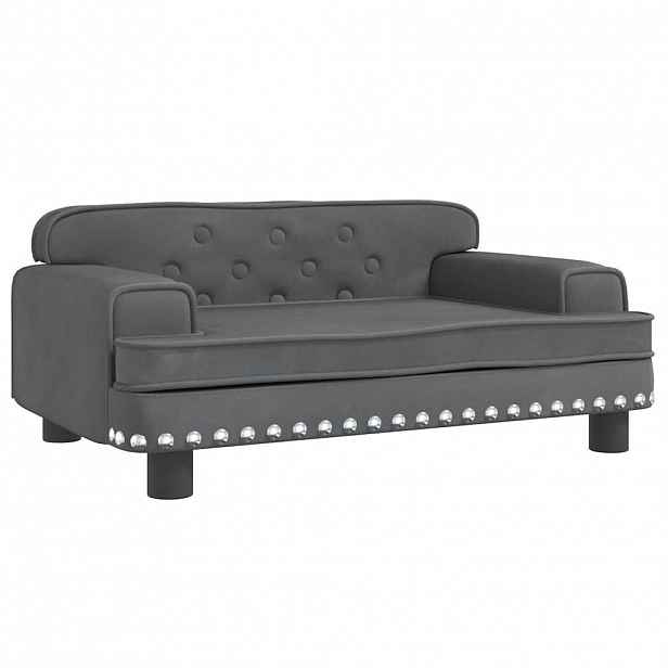 vidaXL Pelíšek pro psy tmavě šedý 70 x 45 x 30 cm samet