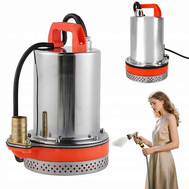 Výkonná DC Pumpa 12V 180W 3000L/H Na Špinavou A Čistou Vodu, Ponorná