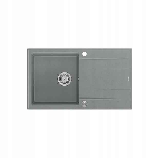 Quadron Evan 111 Dřez 1-komorový 86x50x21 cm Stříbrný se sifonem Ocel