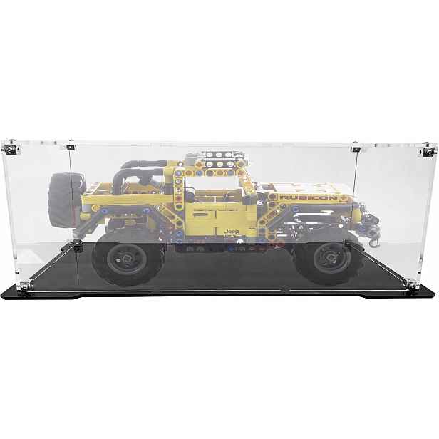 Vitrína s černou základnou pro stavebnici Lego 42122 Technic Jeep Wrangle