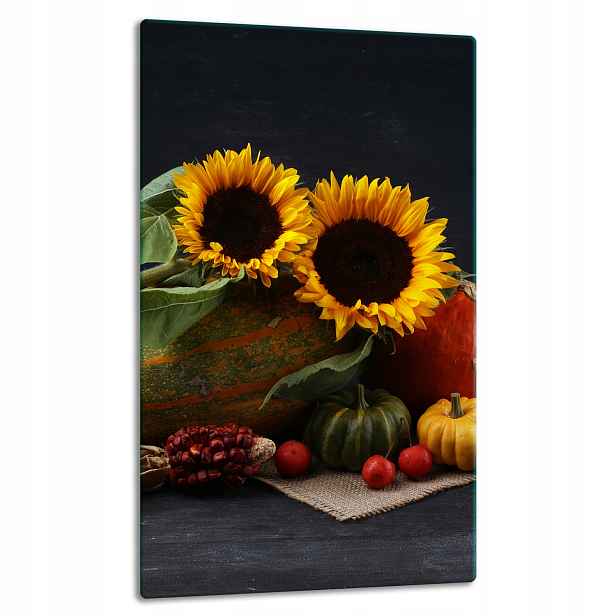 7v1 Skleněná Deska Panel Deska 30x52 Květina