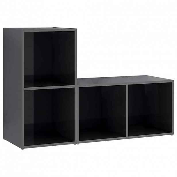 vidaXL TV skříňky 2 ks šedé vysoký lesk 72x35x36,5 cm kompozitní dřevo