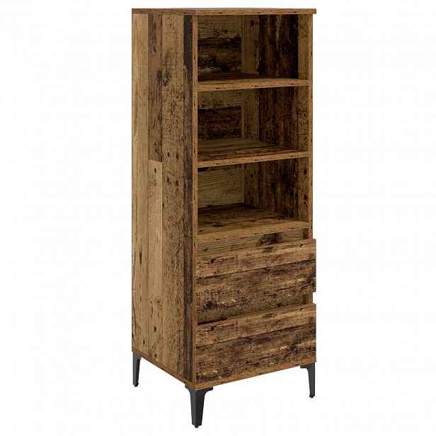 vidaXL Vysoký bufet Staré dřevo 40 x 36 x 110 cm Kompozitní dřevo
