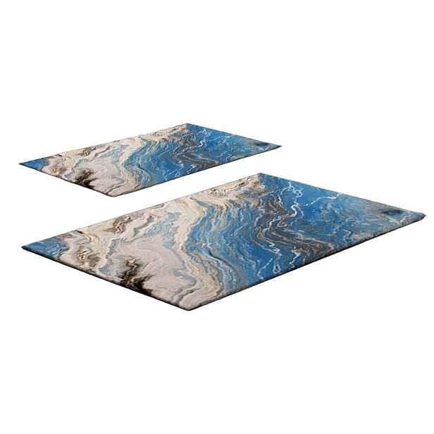 Modré koupelnové předložky v sadě 2 ks 60x100 cm – Foutastic