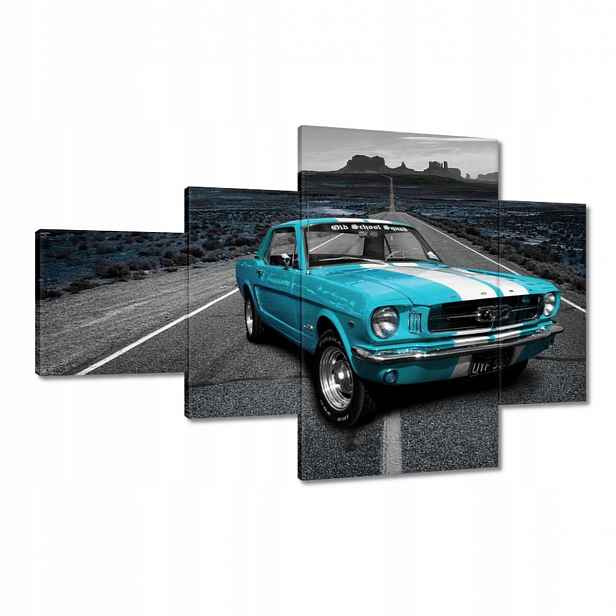 Obrazy 130x80 Modrý Ford Mustang